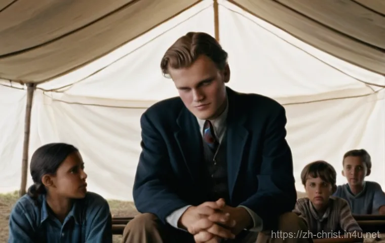 빌리 그레이엄의 전도 - **A Moment of Awakening:** A wholesome 16-year-old Billy Graham, with earnest and thoughtful eyes, s...