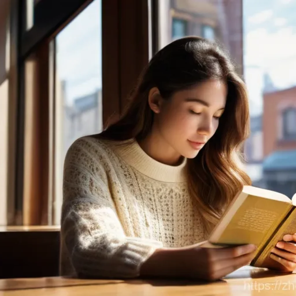 기독교와 경건 서적 - **Prompt 1: Serene Reading in a Modern World**
"A young woman in her early thirties, with long, ...