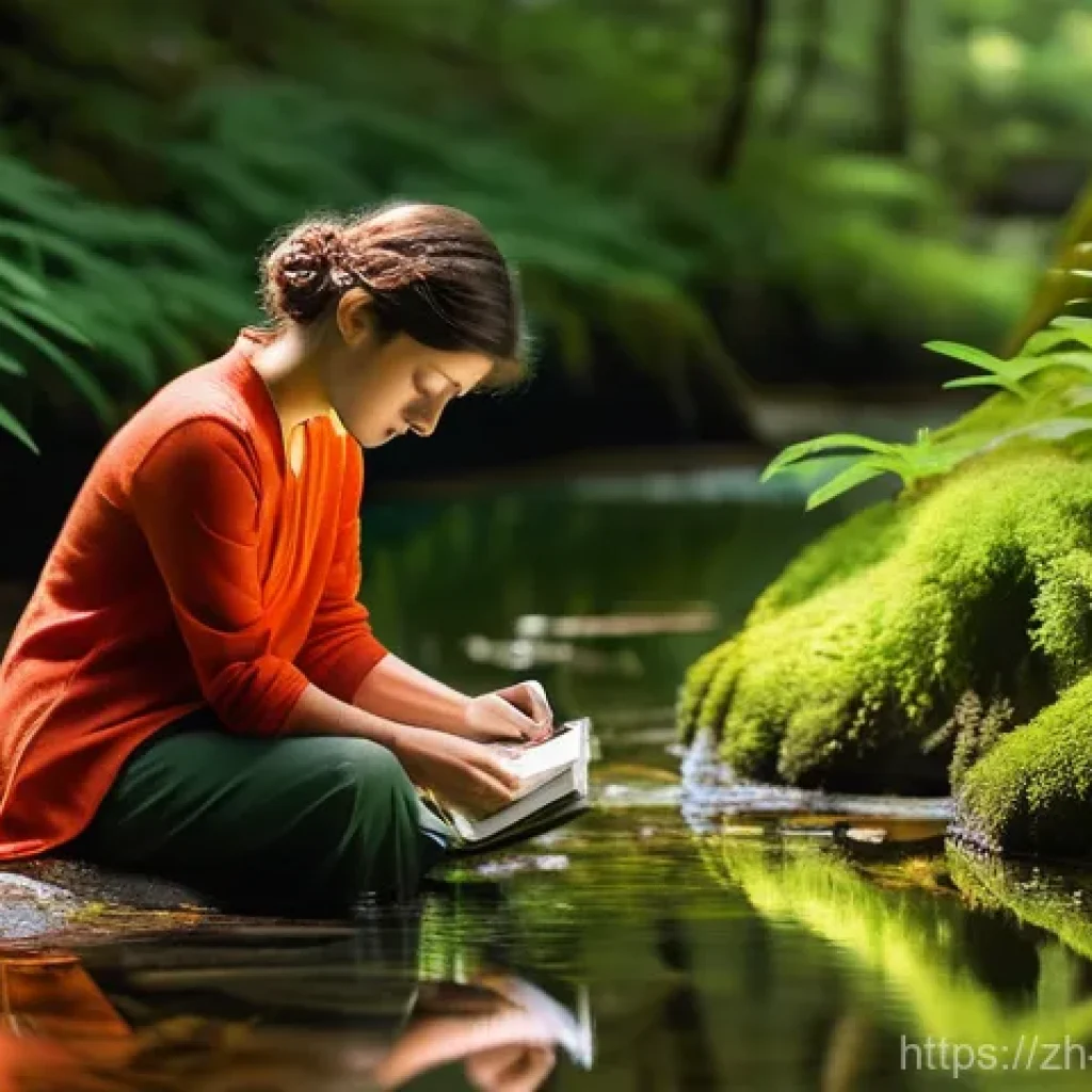 기독교와 창의력 - **Prompt 1: "Reverence for Creation's Beauty"**
A serene female artist, in her late 20s, with sh...