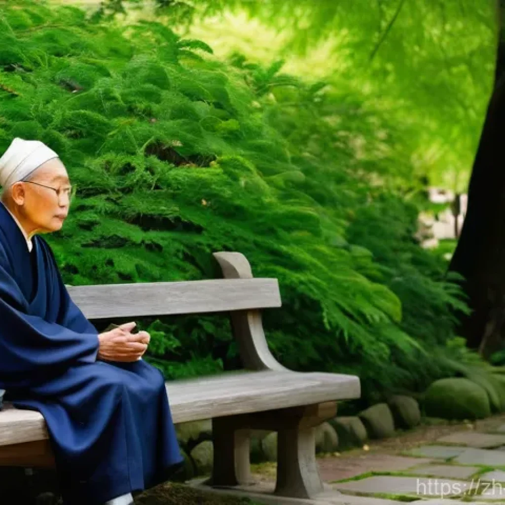 기독교의 성인 전통 - A serene, wise elderly figure, perhaps a scholar or a revered mentor, with kind eyes and a gentle sm...