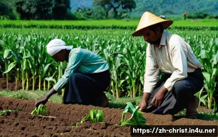 기독교와 농업 선교 - **Prompt 1: The Seeds of Faith and Fertile Fields**
    "A vibrant, high-detail photograph depicting...