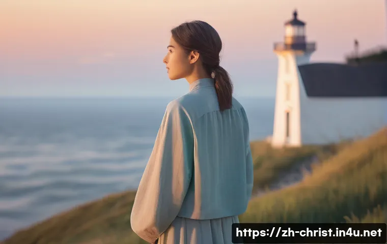 기독교와 사회적 영향 - **Inner Light and Serenity:** A young adult, with a serene and contemplative expression, stands in a...