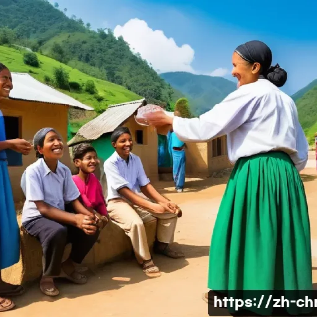 기독교와 구호 선교 - A vibrant community scene in a remote mountainous village where Christian missionaries are actively ...