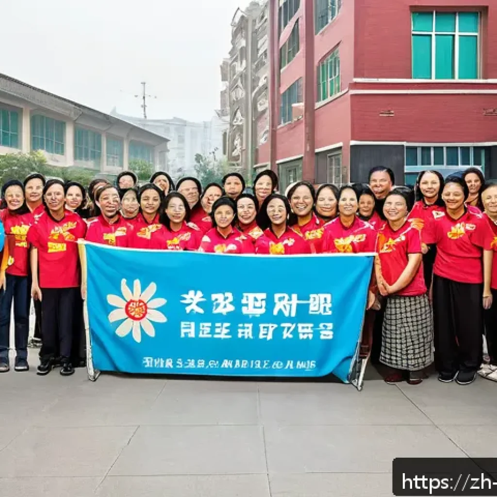 기독교와 세계화 - A modern church community center scene in a Chinese urban neighborhood, featuring diverse volunteers...